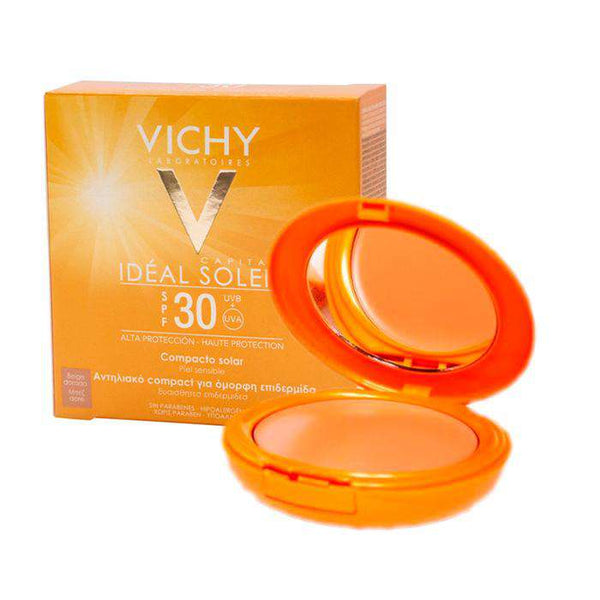 Vichy Ideal Soleil Spf30 Compacto Mate Beige-Dorado