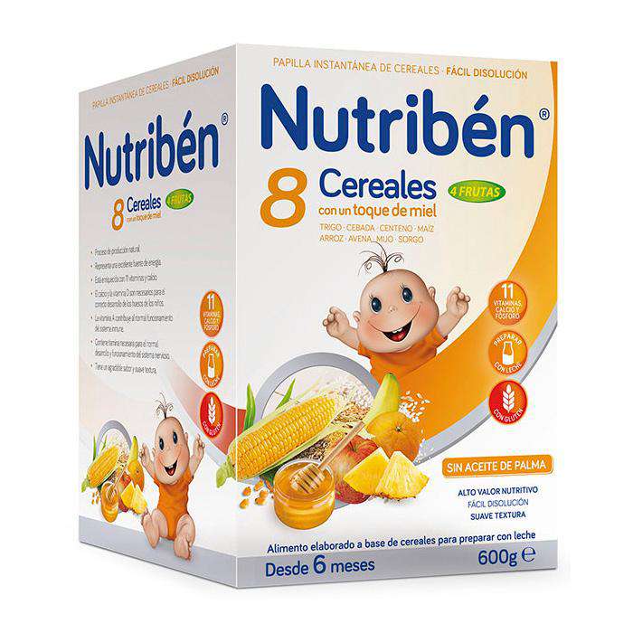 Nutribén Papilla 8 Cereales Miel 4 Frutas 600 gr