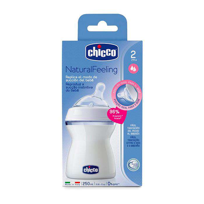 Chicco Biberón Silicona Natural Feeling Talla M +2M 250 ml