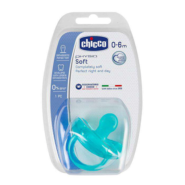 Chicco Chupete Todosilicona Physio Soft Azul 0-6M