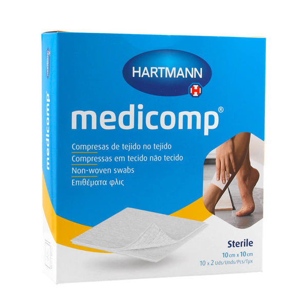 Medicomp Compresas Apósito Estéril 10 Sobres 2 Unidades 10 Cm X 10 Cm