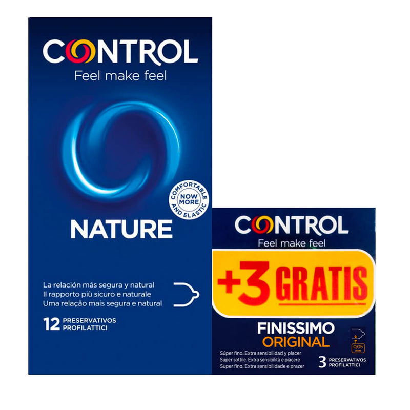 Control Preservativos Natural 12U + Regalo Finissimo Preservativo Original 3 Unidades