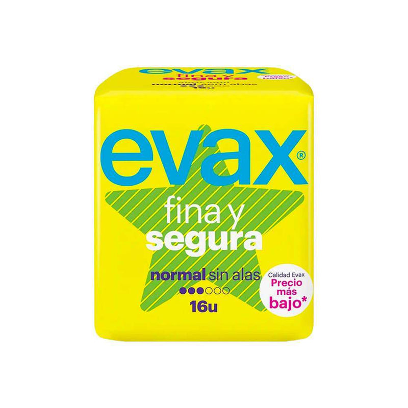 Evax Compresas Fina Y Segura Normal Sin Alas 16U