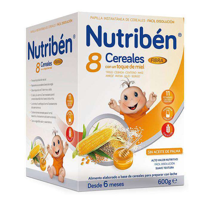 Nutribén Papilla 8 Cereales Miel Fibra 600 gr
