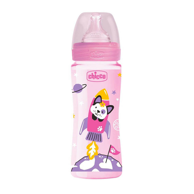 Chicco Biberón Silicona Rosa Flujo Rápido 4M+ 330ml