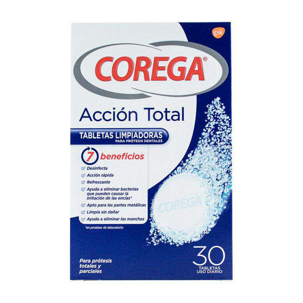 Corega Acción Total Limpiador Prótesis 30 Tablet