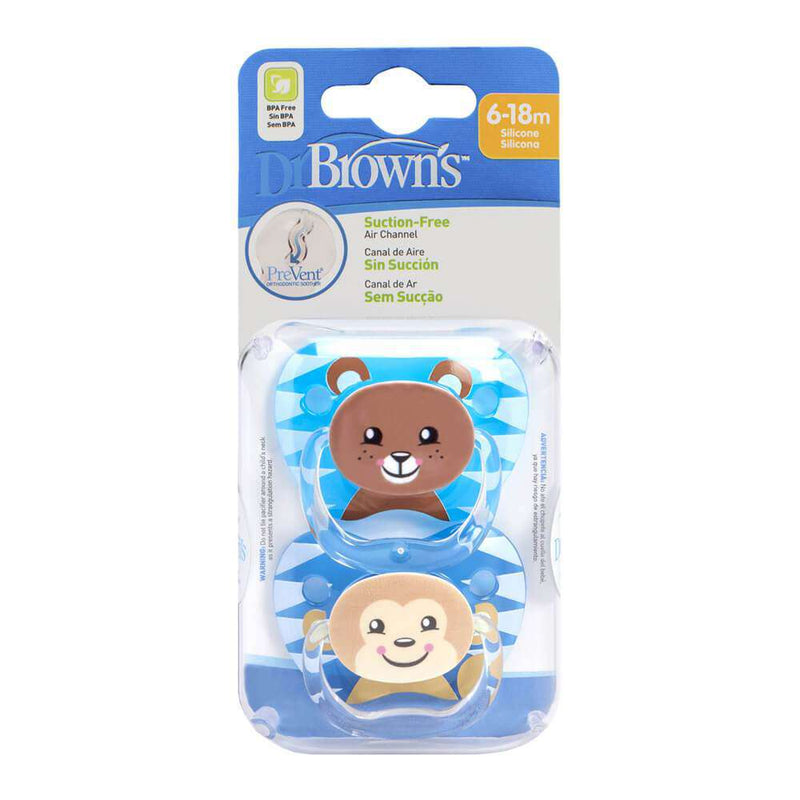 Dr. Browns Chupete Prevent Animal Azul 6-12M (1)