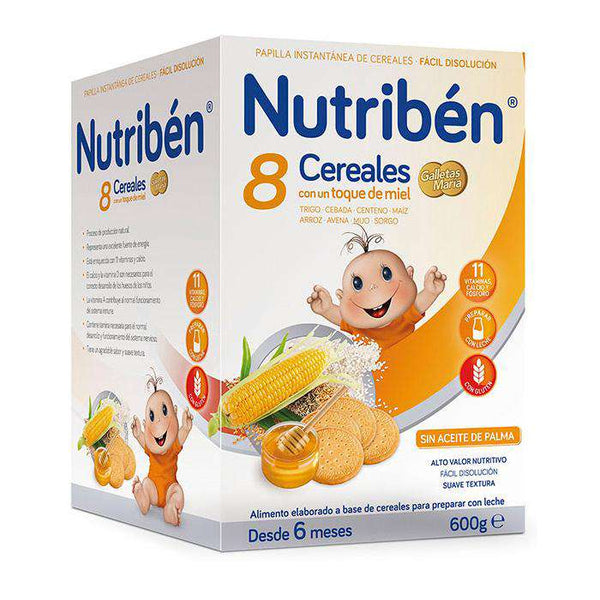 Nutribén Papilla 8 Cereales Miel Galletas María 600 gr
