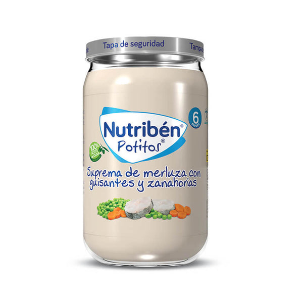Nutribén Potito 235 gr Merluza Guisantes Zanahorias