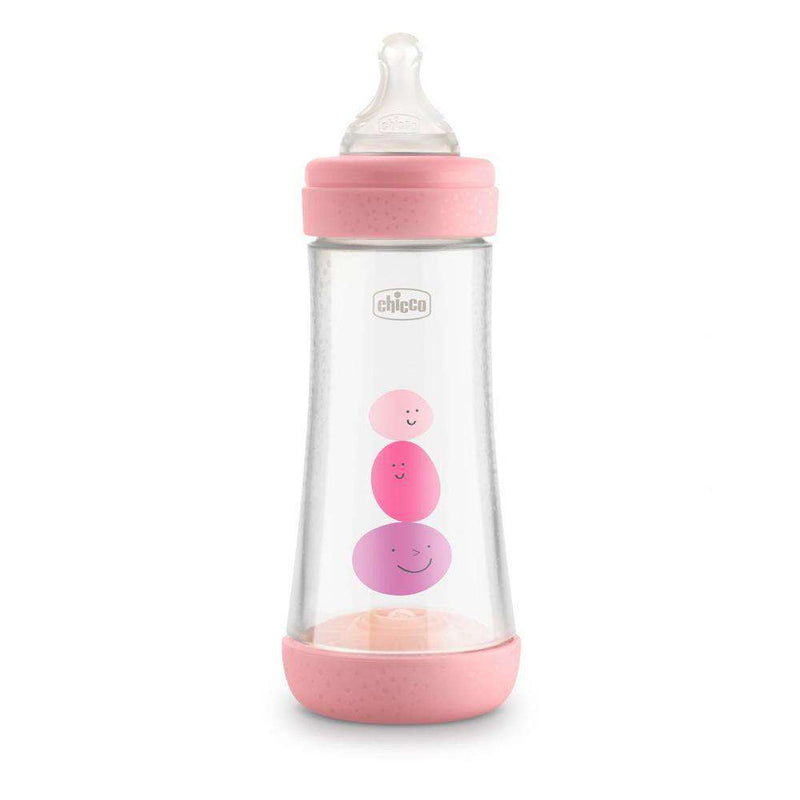 Chicco Biberón Silicona Perfect 5 Rosa Flujo Rápido +4m 300 ml