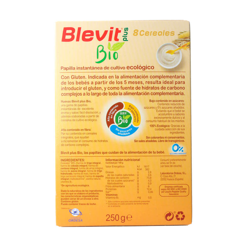 Blevit Plus 8 Cereales Bio 250 gramos (1)