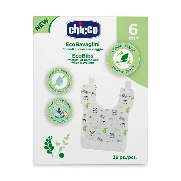 Chicco Babero Infantil Biodegradables Monouso +6M 36 Unidades