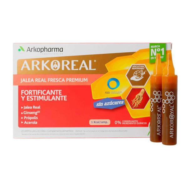Arkoreal Jalea Real + Fortificante (Ginseng) 20 Ampollas