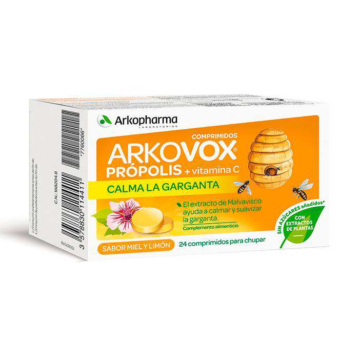 Arkovox Própolis + Vit C Miel Y Limón 24 Comprimidos