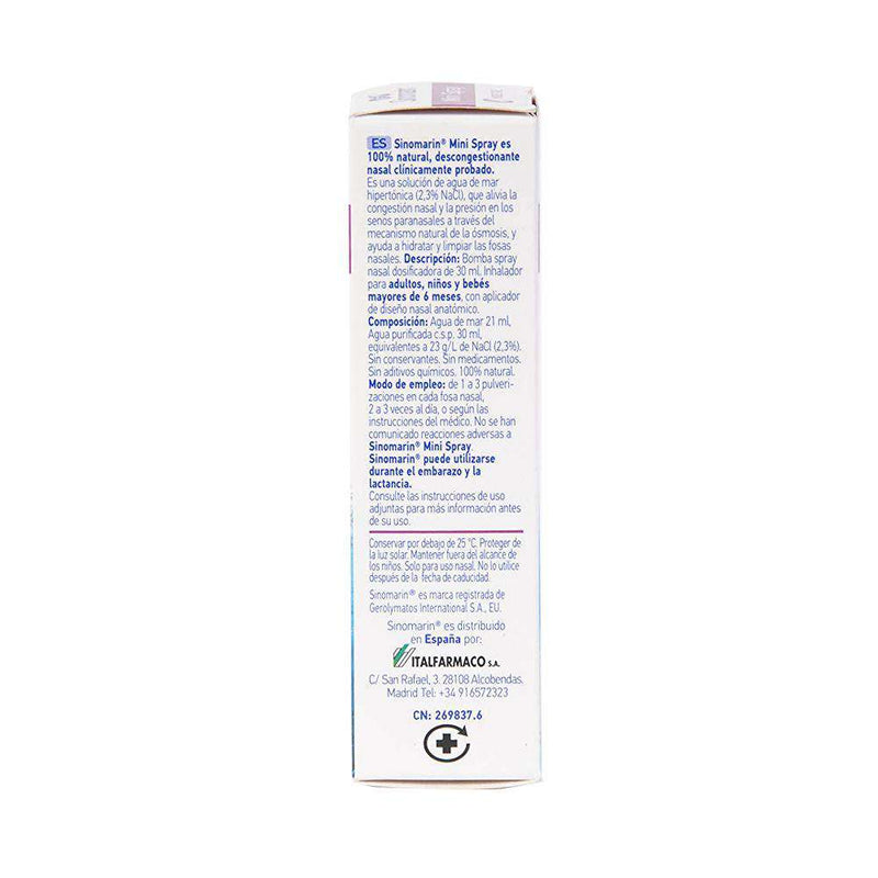 Sinomarin Limpieza Nasal Mini Spray 30 ml (1)