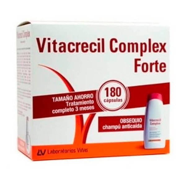 Vitacrecil Complex Forte 180 Cápsulas + Regalo Champú anticaída
