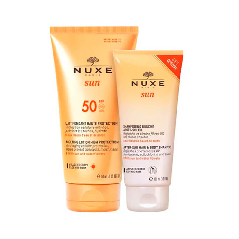 Nuxe Sun Leche Fundente Alta Proteccion Spf50 150 ml + Regalo Champú Y Gel De Ducha After Sun 100 ml