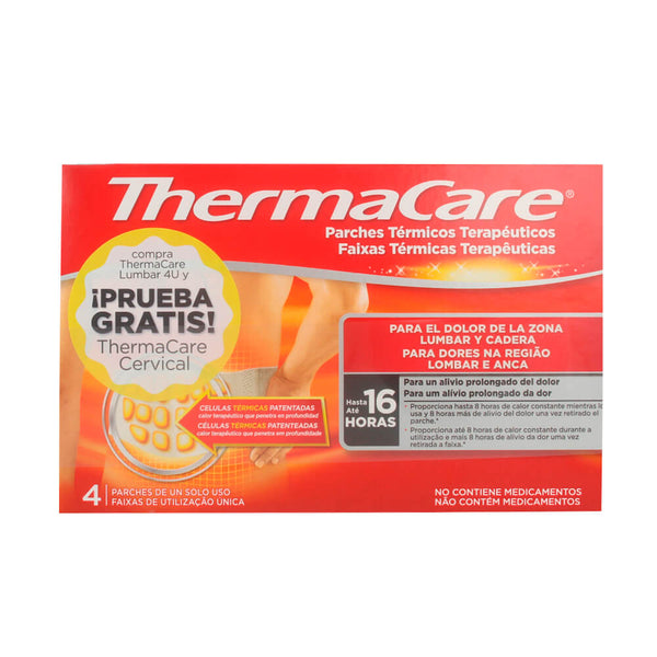 Thermacare Zona Lumbar Y Cadera 4 Parches + Regalo thermocare Cervical