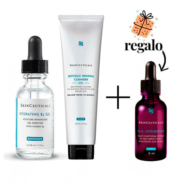 Rutina Skinceuticals Hydrating B5 Sérum Gel 30 ml + Skinceuticals Glycolic Renewal Cleanser 150 ml + Regalo  Skinceuticals H.A Intensifier Pack