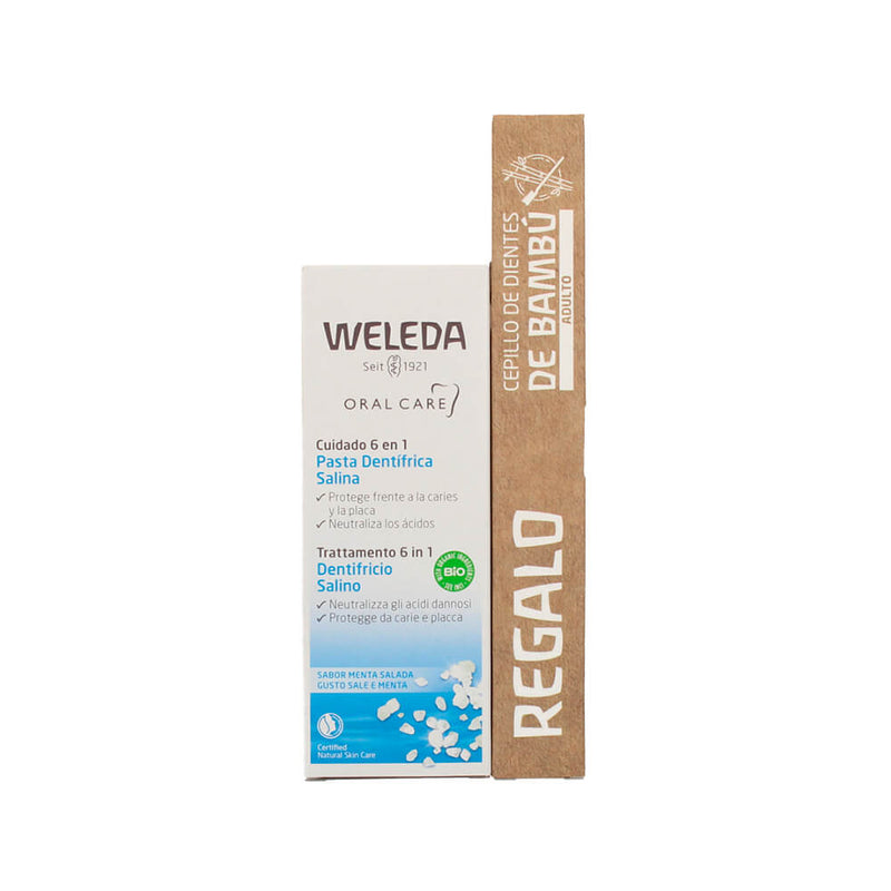 Weleda Pasta Dental Salina 75 ml + Regalo Cepillo De Dientes De Bambú Adulto