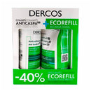 Vichy Dercos Champú Anticaspa Grasa 400 ml + Recarga 390 ml Pack