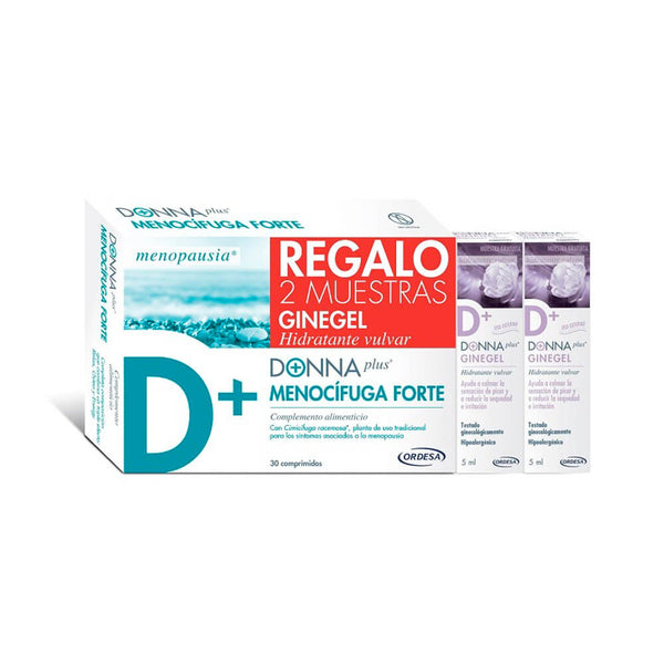 Donnaplus Menocífuga Forte 30 Comprimidos + Regalo 2 Muestras Ginegel Hidratante Vulvar
