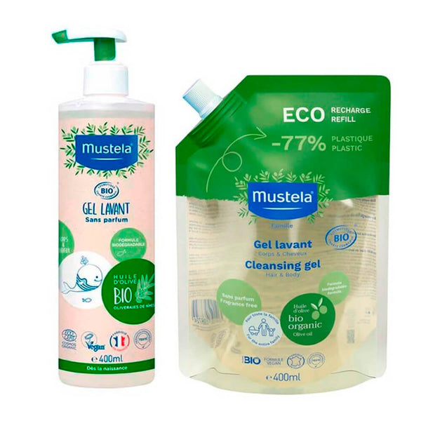 Mustela Bio Gel Champú Dosificador 400 ml + Regalo Recarga Eco 400 ml Pack
