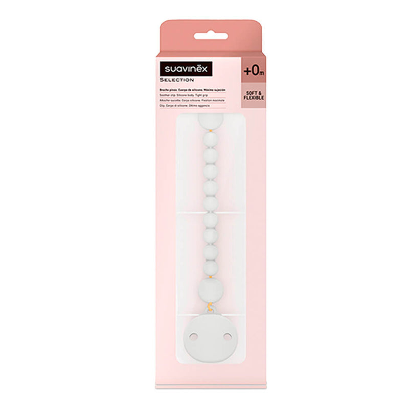 Suavinex Broche Bolitas Silicona +0M Gris 209636