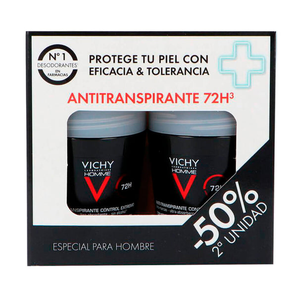 Vichy Homme Desodorante Antitranspirante Roll On 50 ml Duplo