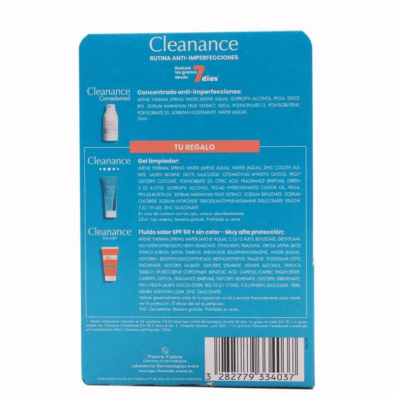 Avene Cleanance Comedomed Concentrado 30 ml + Regalo  Tu Rutina Para Imperfecciones (Gel Limpiador Y Fluido Solar Spf50+ Sin Color)
