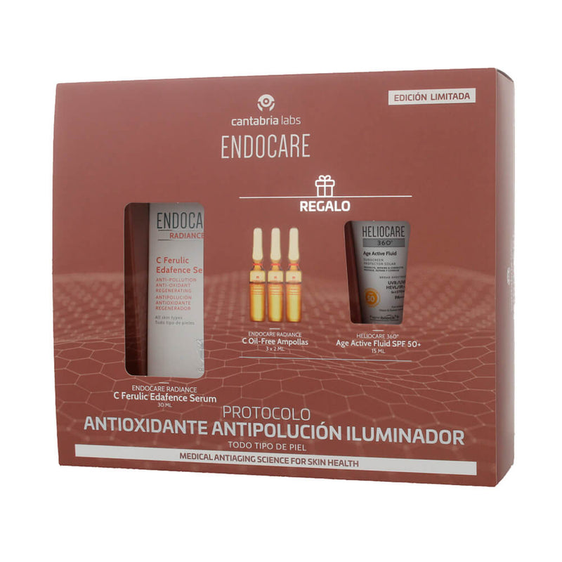 Cantabria Endocare C Ferulic Edafence Serum 30 ml + Regalo endocare radiance c oil free ampollas y heliocare 360 age active fluido spf 50