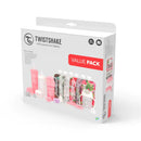 Twistshake Botellas Rosa 3 + Minicup + 4 Chupetes + Cadenita + Mordedor + 6 Bags Pack