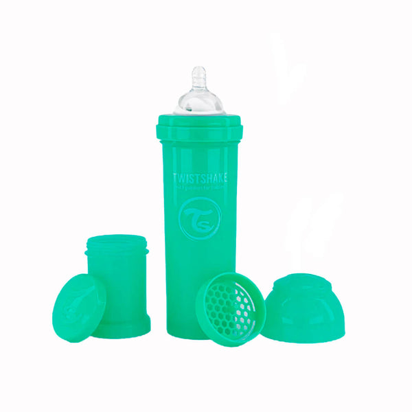 Twistshake Biberón Anticólico Verde Talla L +4M 330 ml