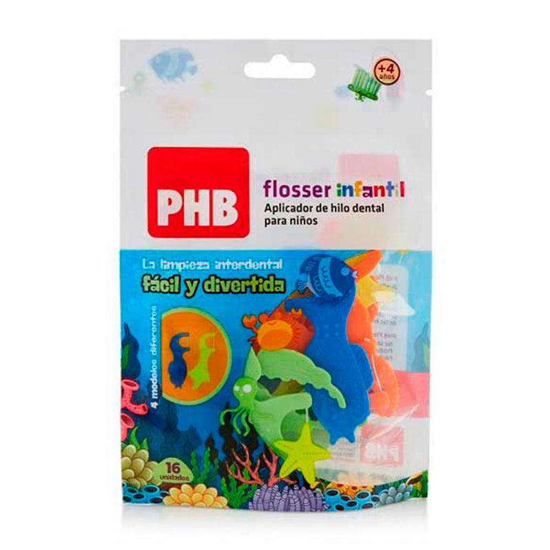 Phb Flosser Infantil Hilo Dental Con Aplicador 16 Unidades