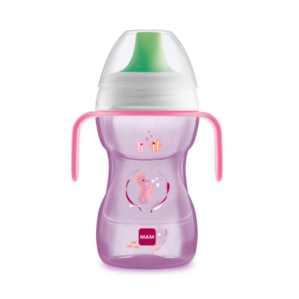 Mam Fun To Drink Cup Vaso Con Boquilla Dura Rosa 270 ml 8M+