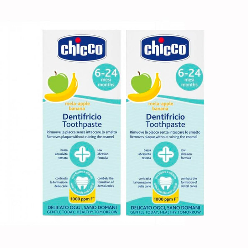 Chicco Pasta Dental Infantil Plátano/Manzana 6-24M 50 ml Duplo