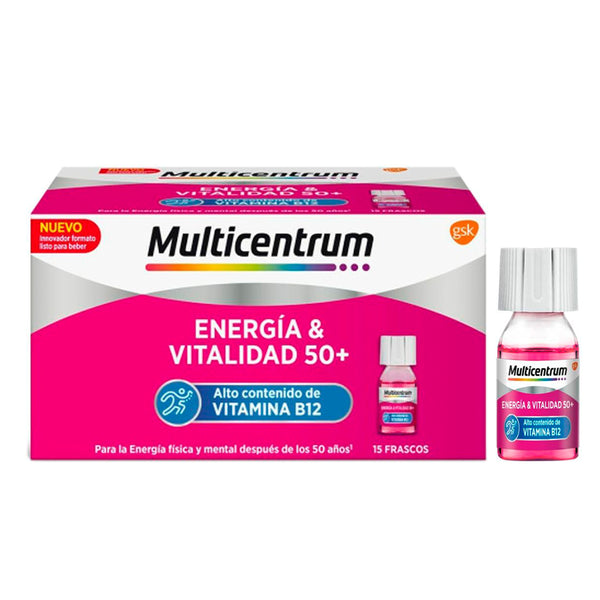 Multicentrum Energía & Vitalidad 50+ Frambuesa 15 Frascos 7 ml