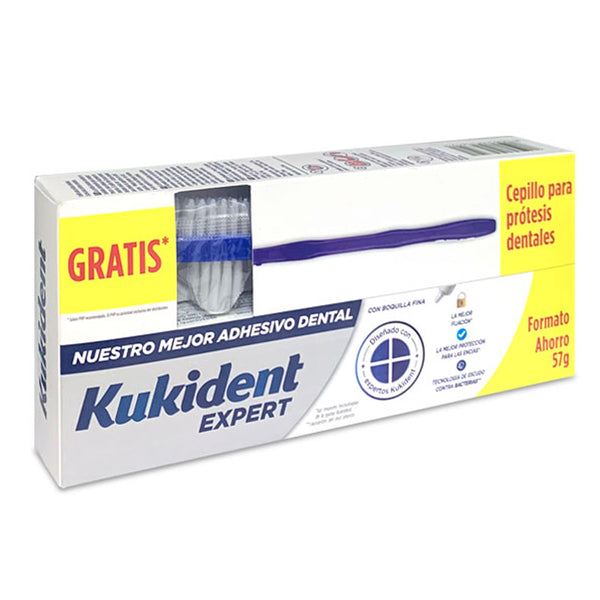Kukident Expert Tubo 57 gr + Regalo  Cepillo Prótesis Dentales