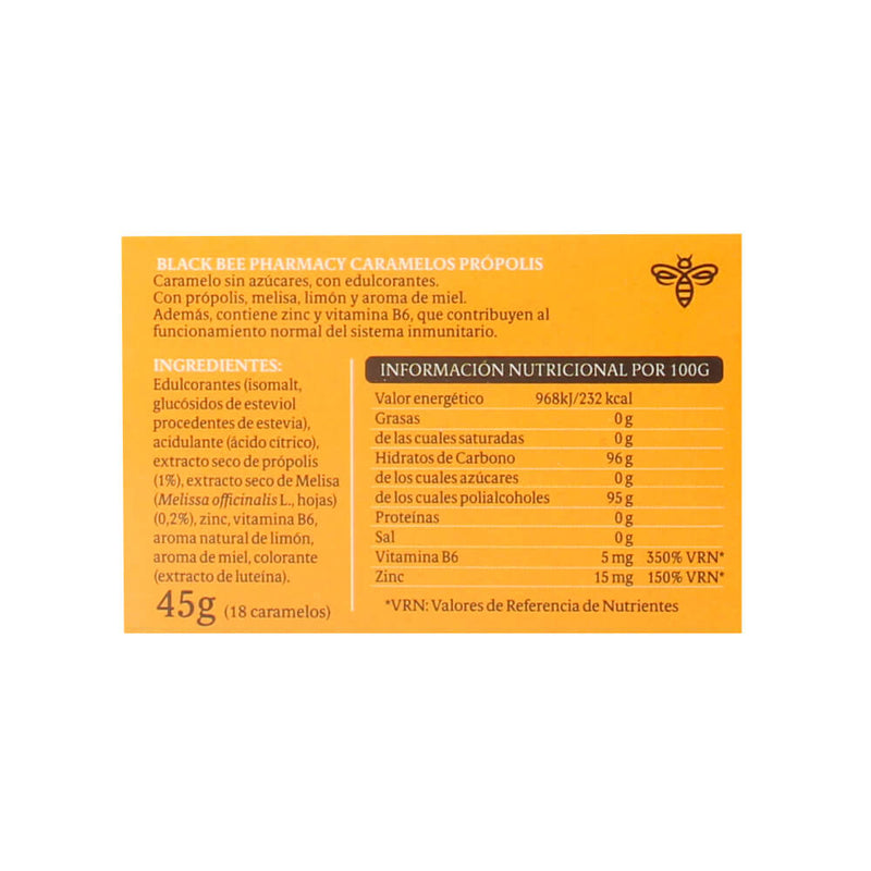 Black Bee Pharmacy 18 Caramelos Propolis Limón Miel