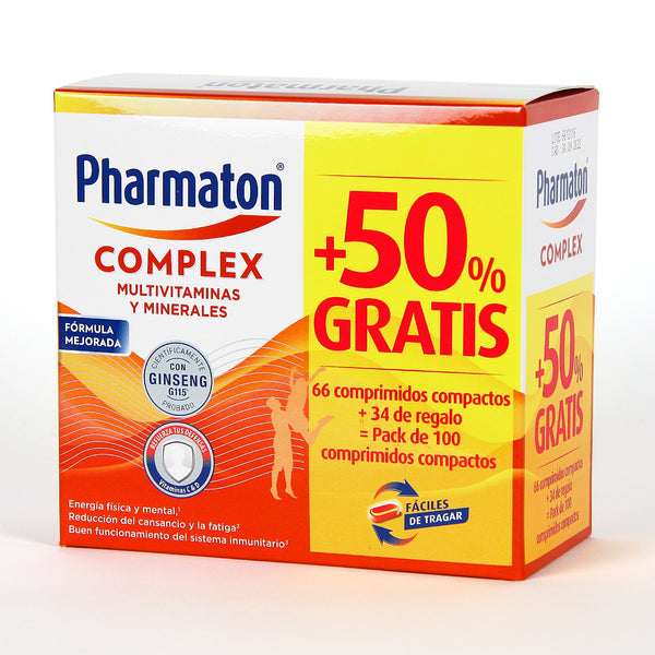 Pharmaton Cómplex 66 Comprimidos + Regalo 34 Comprimidos